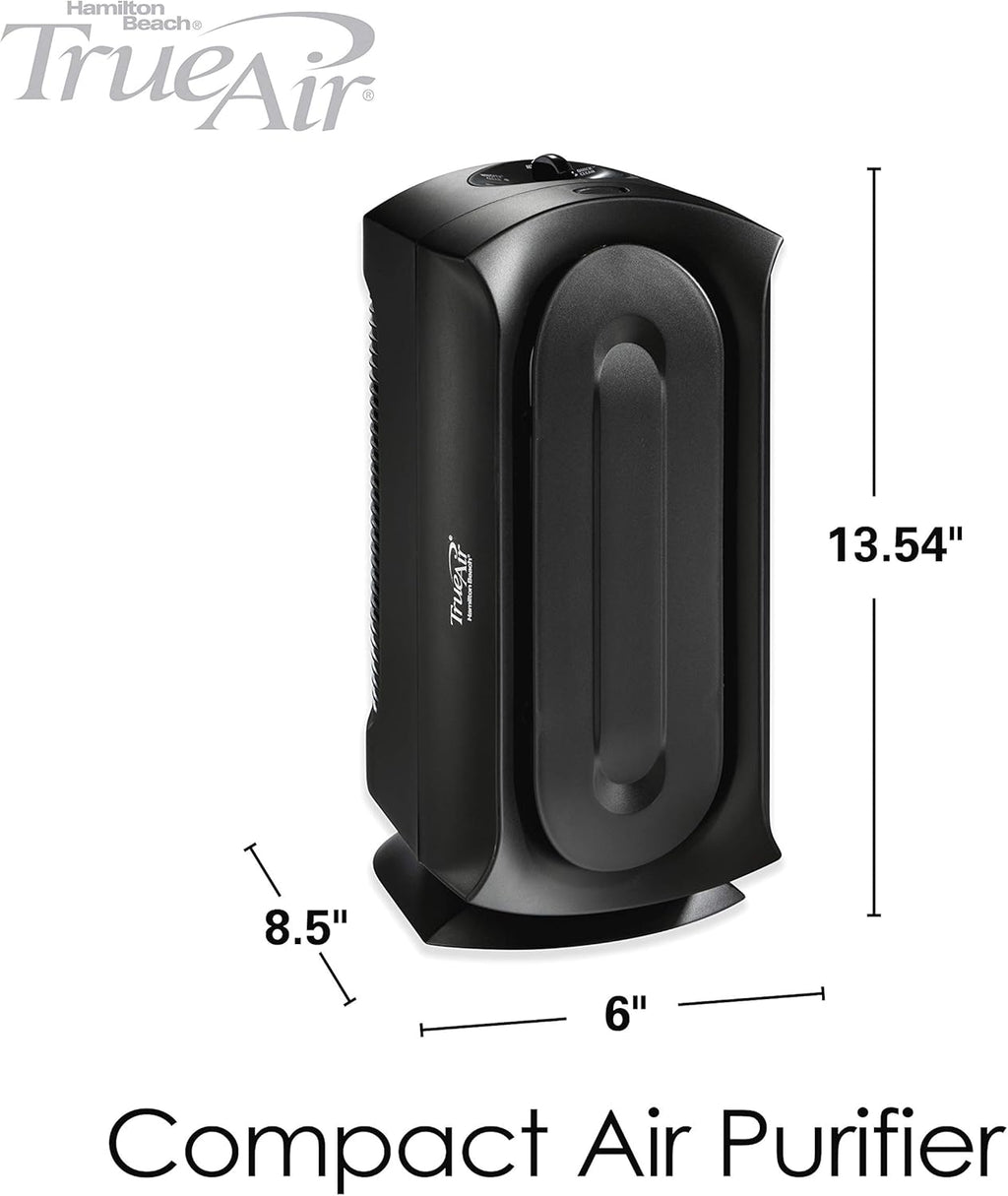 Black Air Purifier with HEPA Grade Filter, 3 Speeds, 160 sq ft C176080