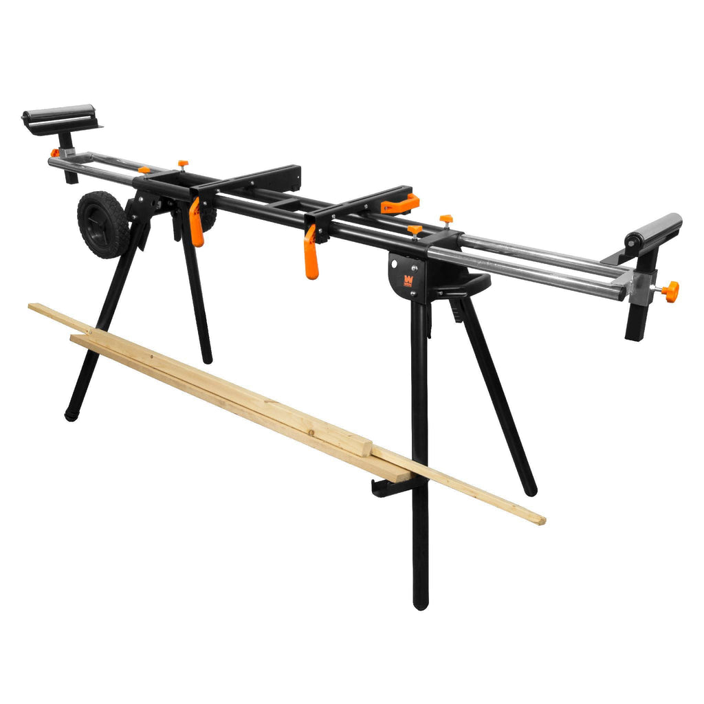 Collapsible Rolling Miter Saw Stand with 3 Onboard Outlets R524
