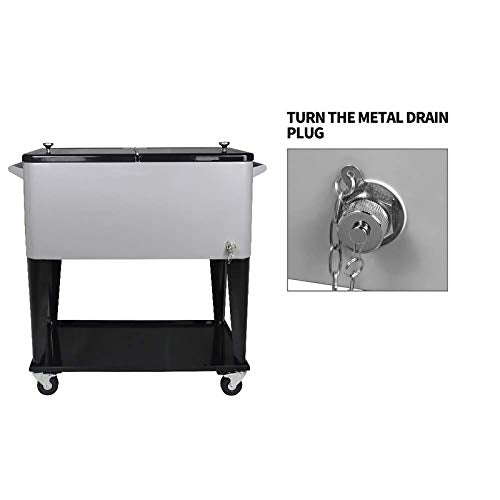80 Quart Rolling Ice Chest on Wheels and Handle J213282