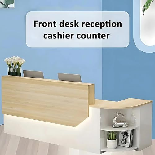 Black+White Curved Reception Desk with Lockable Storage E33263