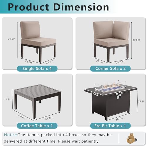 15 Piece Navy Blue Metal Patio Furniture Set with Propane Fire Pit O58705