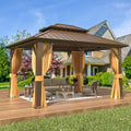 10'x12' Galvanized Steel Double Roof Metal Gazebo with Aluminum Frame U175