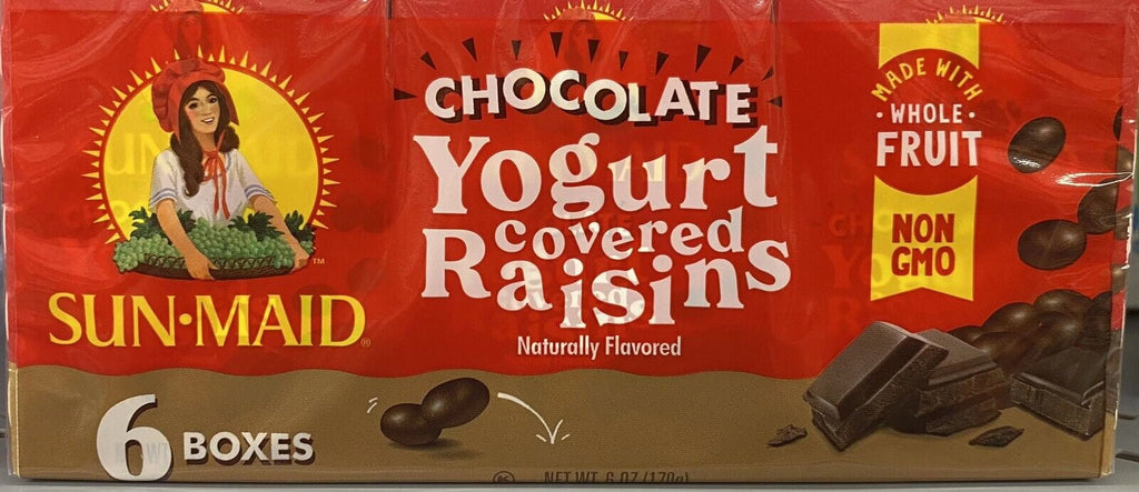 6 Pack Chocolate Yogurt Covered Raisins O83676