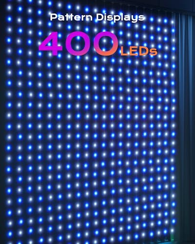400 RGBIC LED Smart Curtain Fairy Lights, 6.6x6.6ft, IP65 Waterproof F956