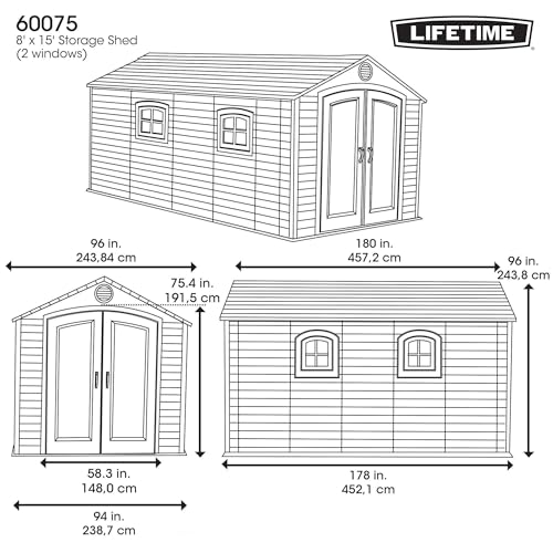 8 x 15 Ft. Outdoor Storage Shed, Desert Sand P714