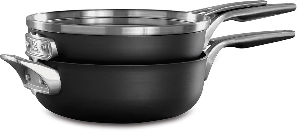 3-Piece Hard Anodized Nonstick Stack Cookware Set T8319