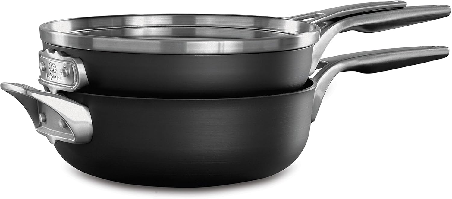 3-Piece Hard Anodized Nonstick Stack Cookware Set T8319