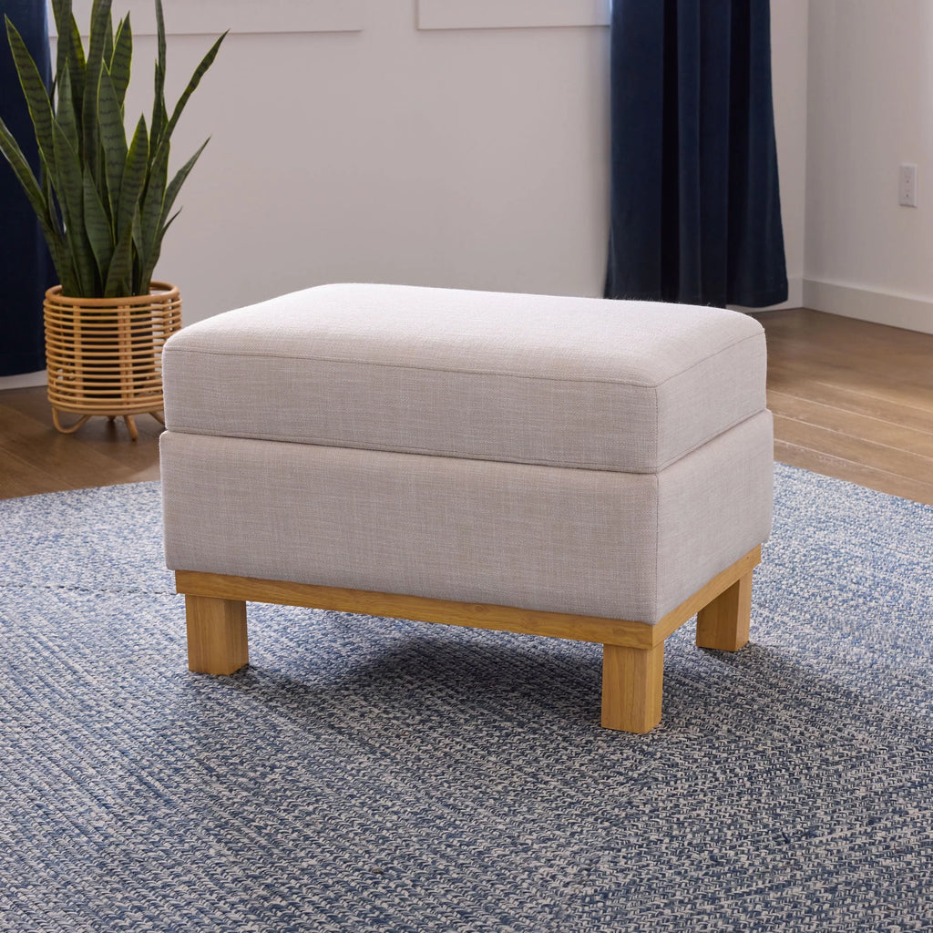 Upholstered Wood Base Storage Ottoman N986