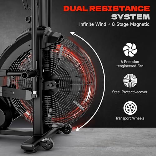 Air Bike with Magnetic & Air Resistance Fan Bike K541