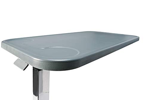 Dark Grey Adjustable Overbed Table with Wheels Y72873