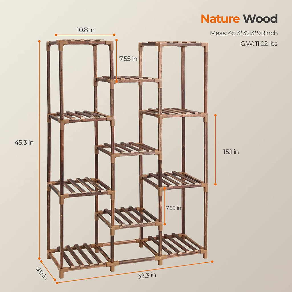 11-Tire Tall Wood Plant Stand L476037
