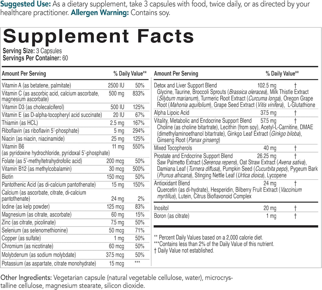 180 Capsules Men's Longevity Essentials Plus D3107