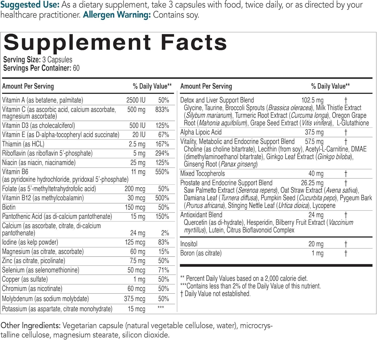 180 Capsules Men's Longevity Essentials Plus D3107