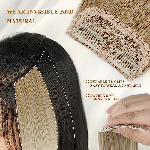 Dark Brown 4 Pcs Hair Toppers with Clips I2123