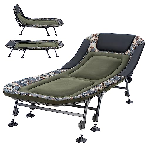 Oversized Folding Camping Cot with Mattress and Carry Bag, Green B339