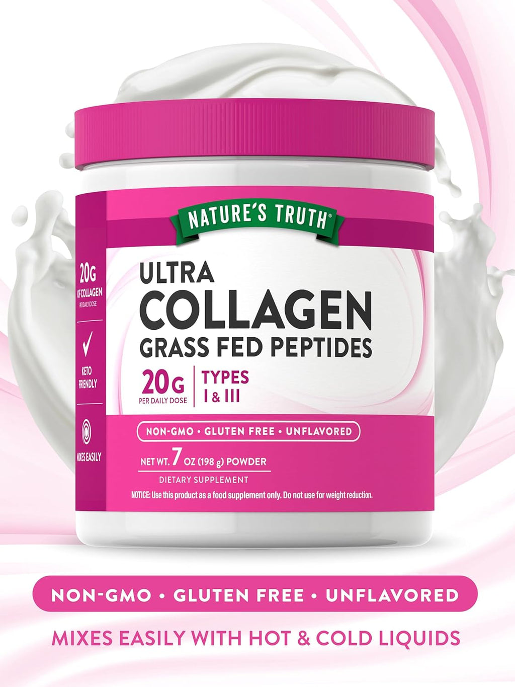 7 oz Unflavored Grass Fed Collagen Peptides G93208