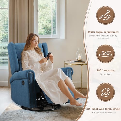 Manual Swivel Rocking Recliner with Adjustable Backrest & Footrest X378622