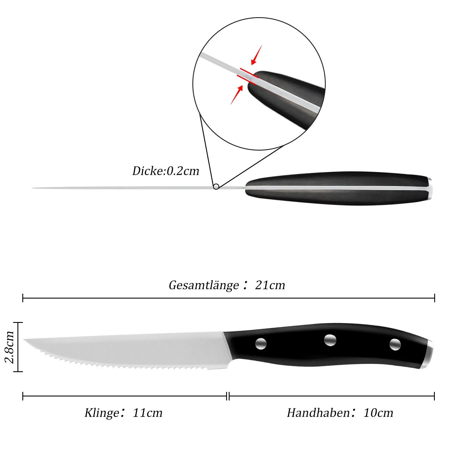 Black Steak Knife Set N6351