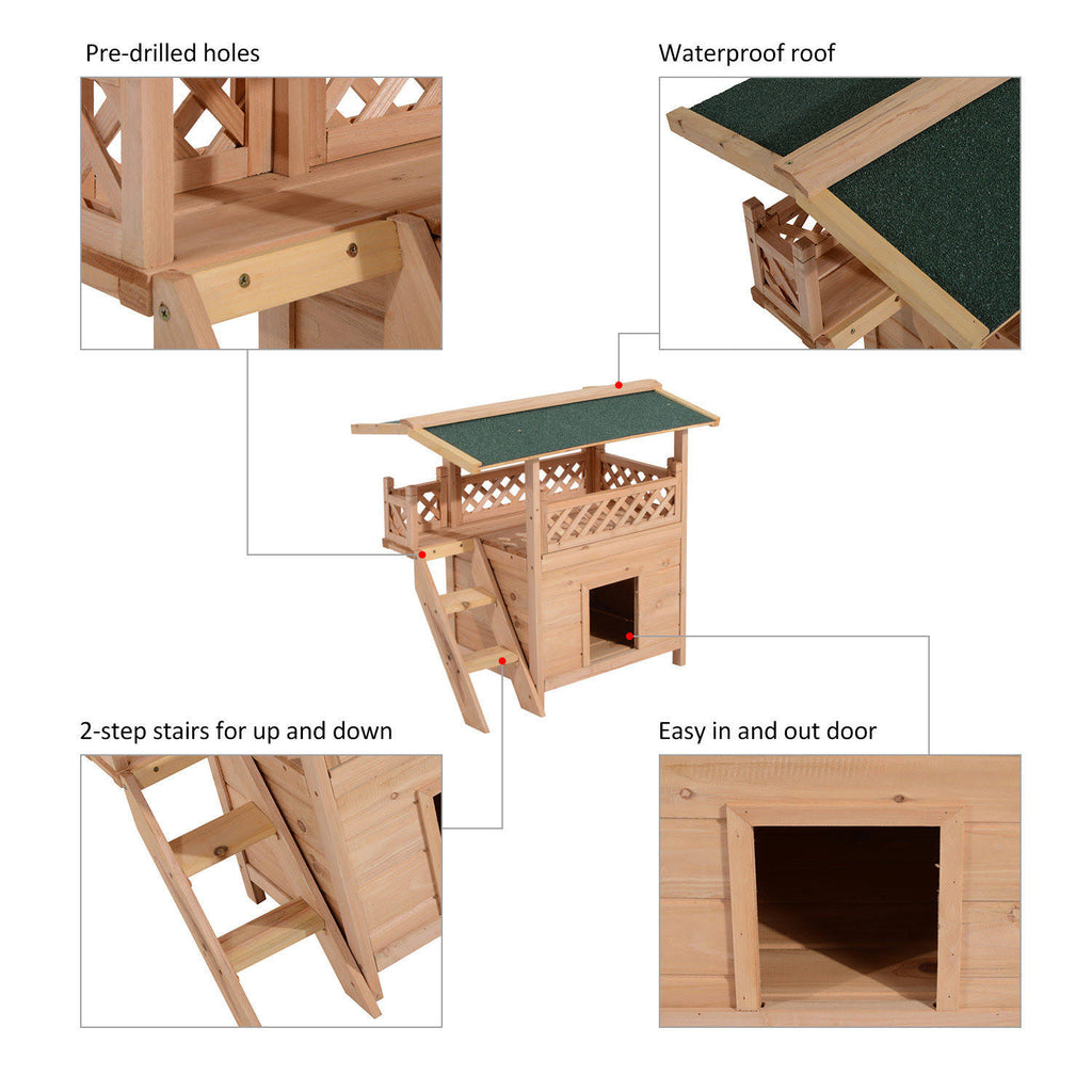 Wooden Pet House Kennel with Roof O10505