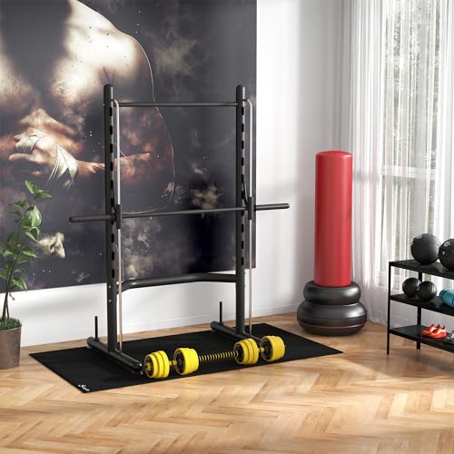 Black Adjustable Power Rack with Pull-Up Bar Z296