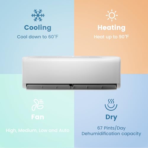 12000BTU Ductless Inverter Mini Split Air Conditioner and Heater Q65899