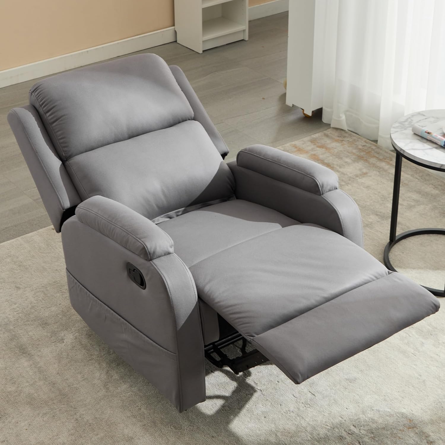 Leather Recliner Chair with Adjustable Backrest E9079