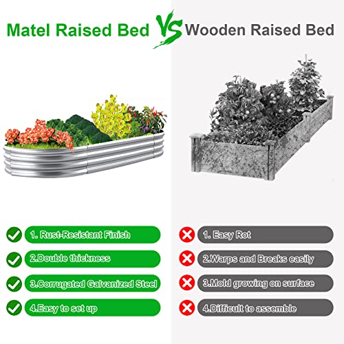 2Pack Raised Garden Bed 6×3×1FT Galvanized Oval Large Steel Planter Box M989