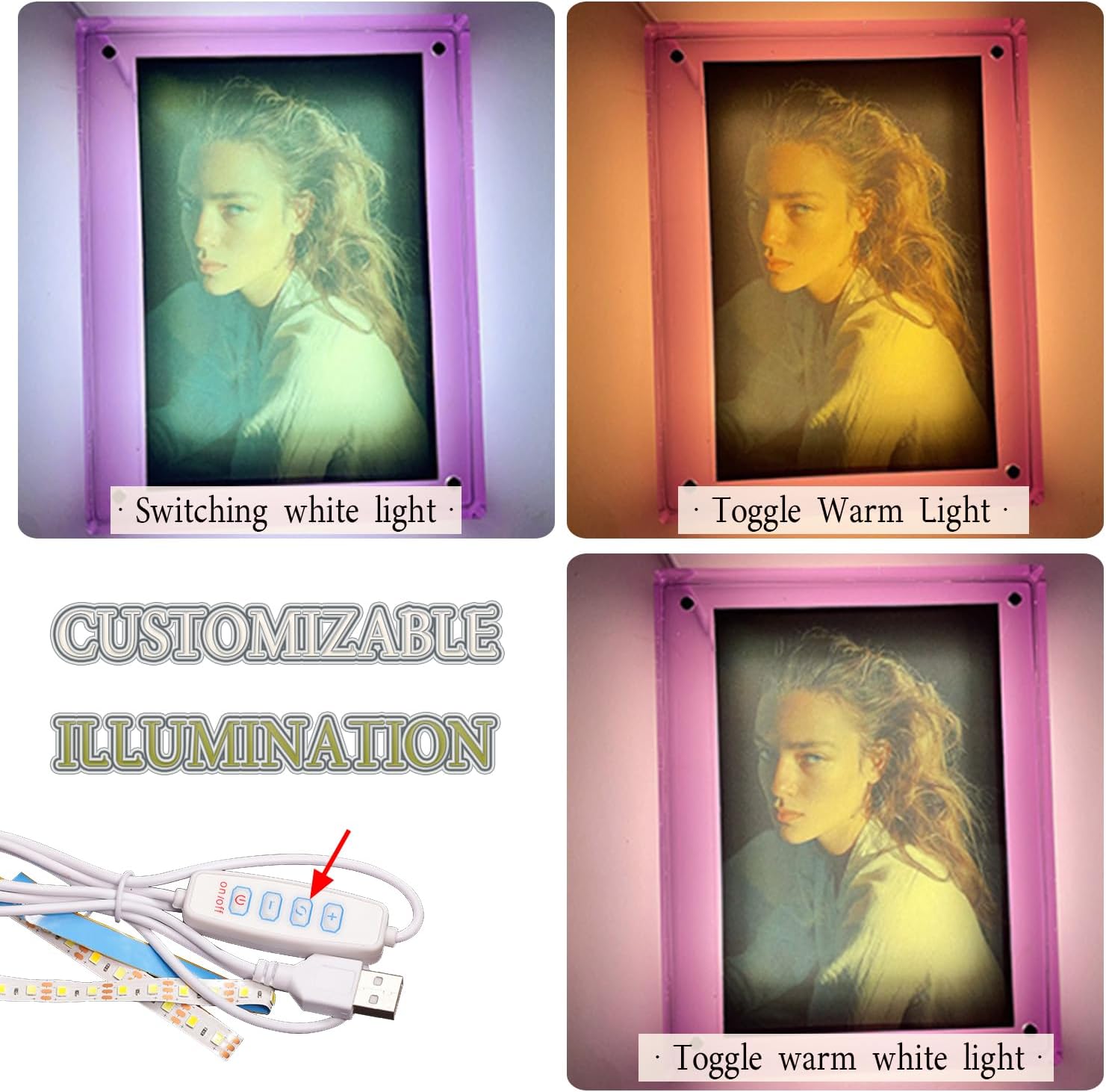 19 pcs Luminous Photo Frame Silicone Mold Set S3720