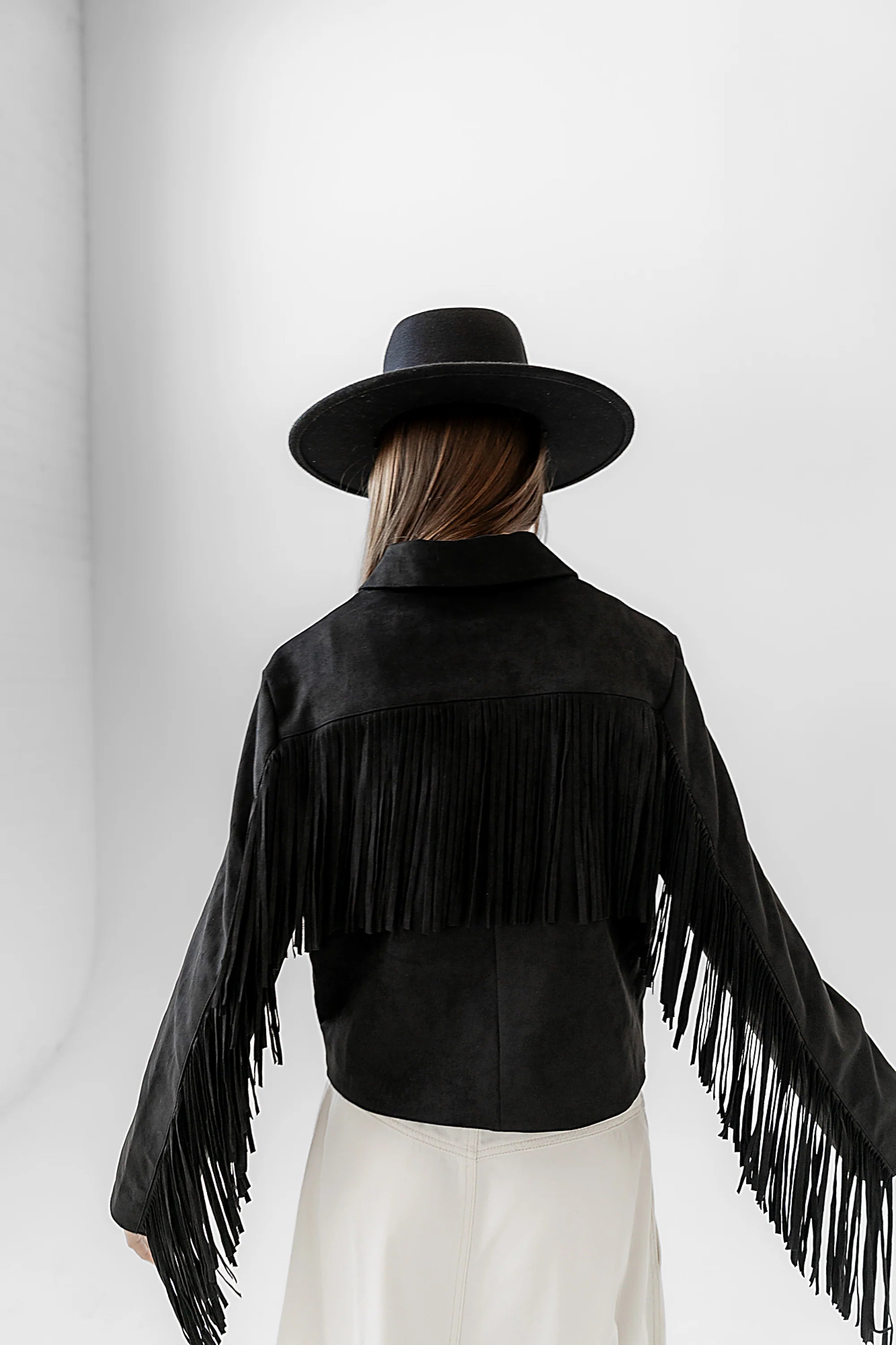 Black Fringe Jacket Z541
