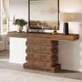 Rustic Brown 63-Inch Long Wooden Console Table T848537