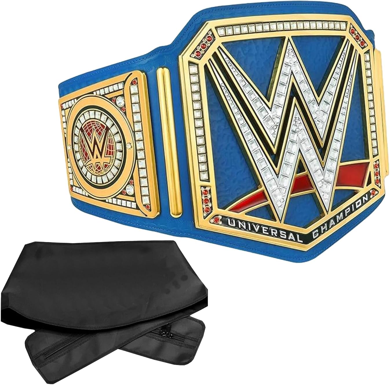 Universal Championship Title Belt Metallic Sideplates Adjustable Strap with Protector bag E206861