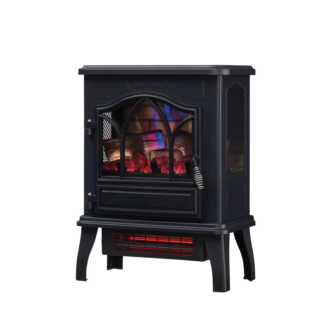 Black 3D Infrared Quartz Electric Fireplace Stove Heater W459487