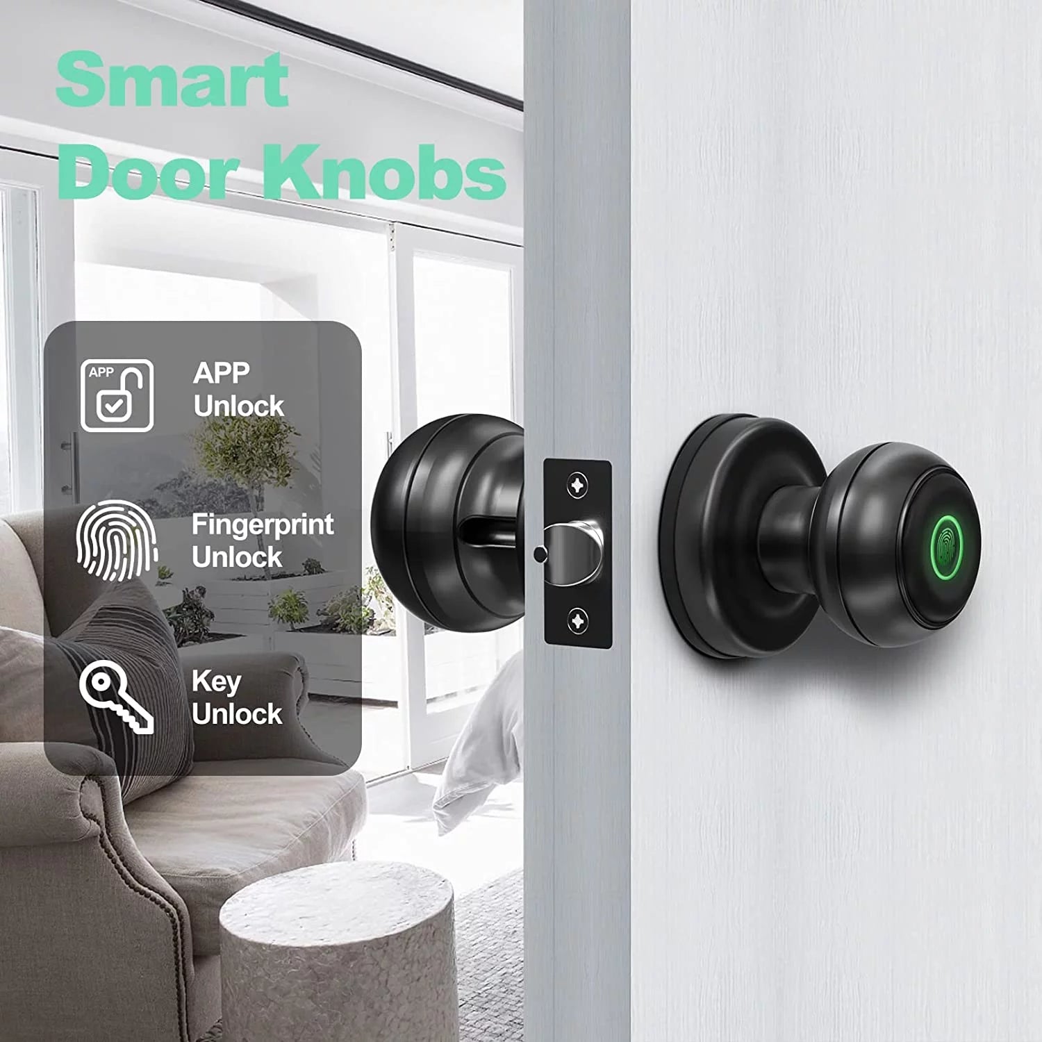 Black Smart Door Lock with App Control Q8630