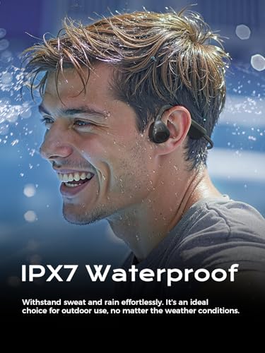 Bone Conduction Bluetooth 5.3 Headphones with Mic, IPX7 Waterproof F99133