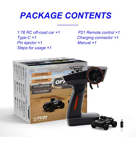 1:76 Scale Drift RC Car with Gyro Mini Full Proportional RTR 2.4GHZ Remote Control with 2 Replaceable Body Shell A989