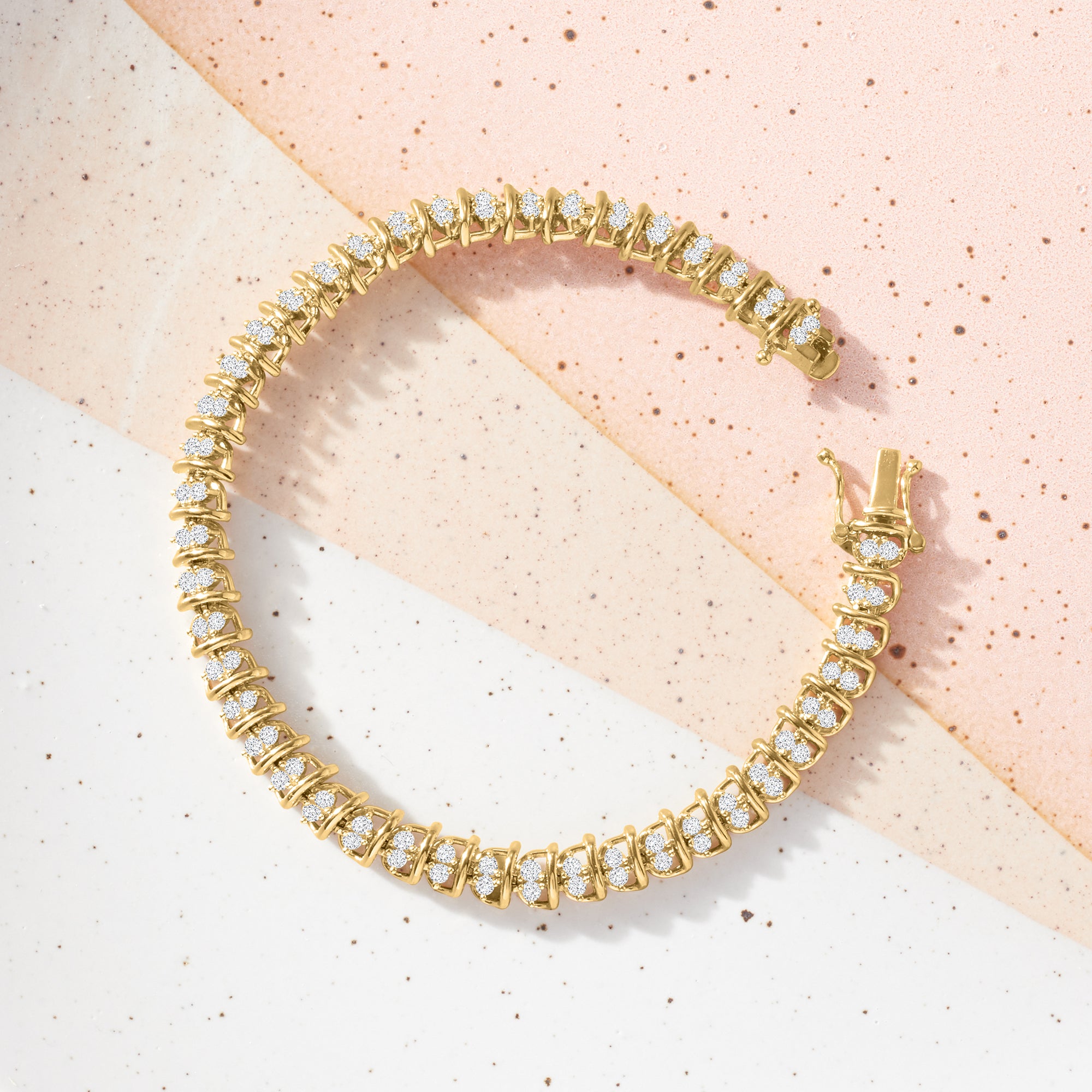 2.00 ct. t.w. Diamond Tennis Bracelet in 18kt Gold Over Sterling G601172