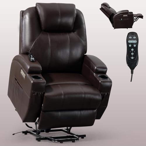 Black Power Lift Recliner Chair with Heat and Massage A2759