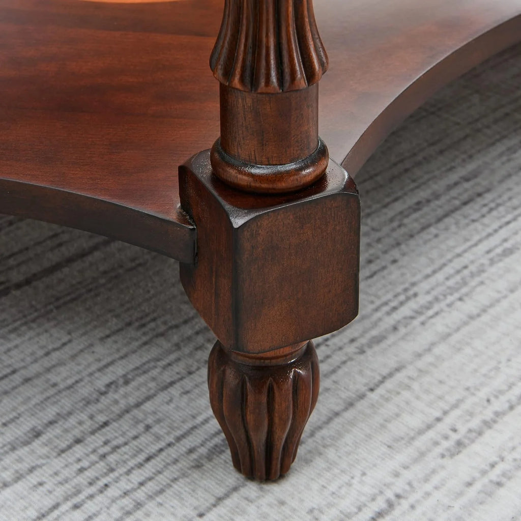 Solid Wood Coffee Table With Glass Top F31667