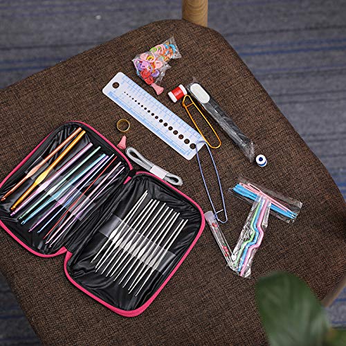 9 Ergonomic Crochet Hooks Set with Case O388190