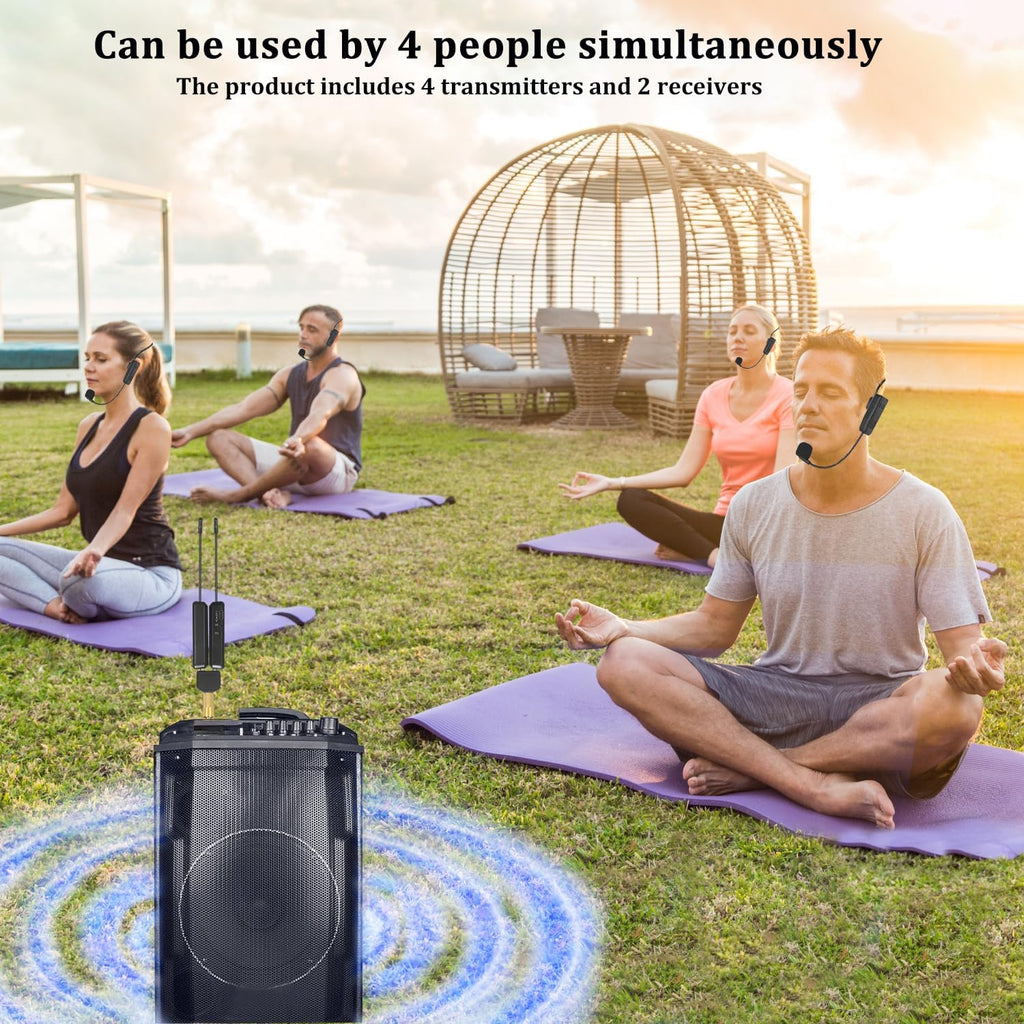 2.4G Wireless Microphone System with Headset Mics and Handheld Mics T608