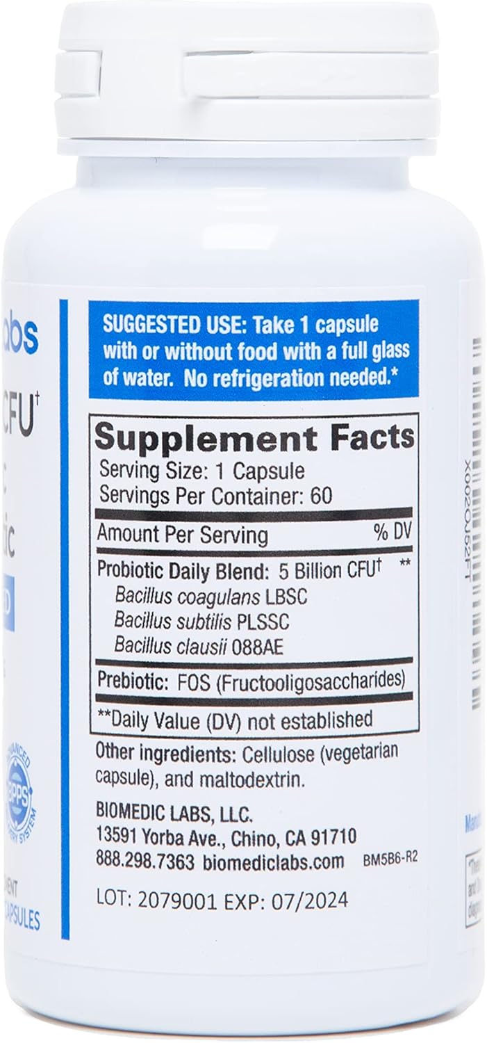 5 Billion CFU Probiotic + Prebiotic Spore-Based 60-Day Supply M741