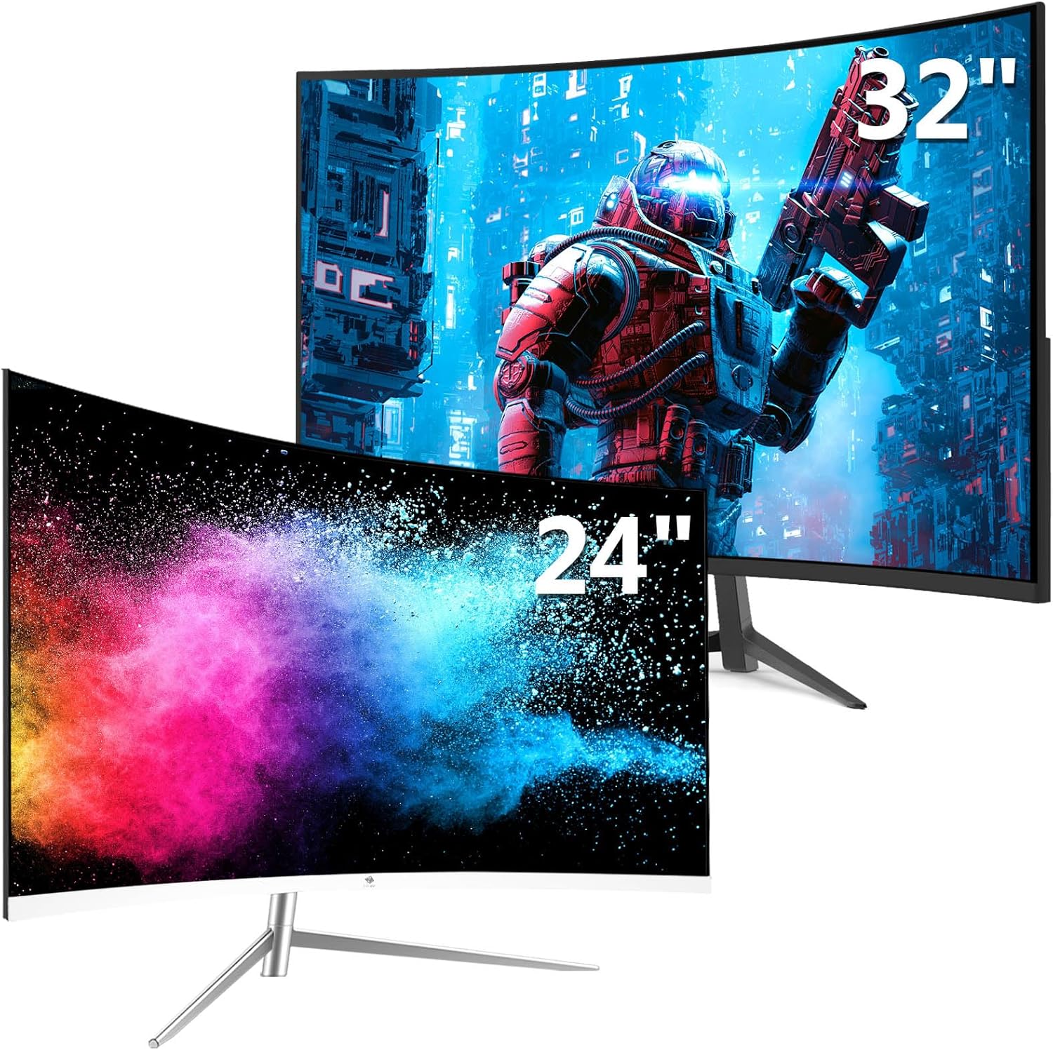 24-inch and 32-inch 2 Pack Curved Gaming Monitor Bundle F571312