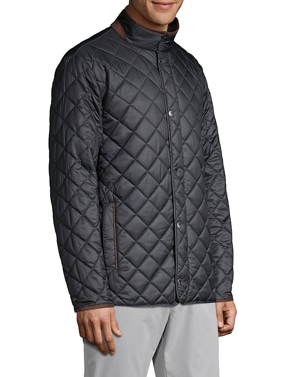 Black Quilted Travel Coat P46517
