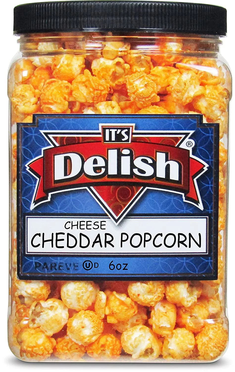 6 Oz Jumbo-Sized Reusable Container Jar Cheddar Cheese Popcorn N9998