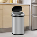 13 Gallon Stainless Steel Motion Sensor Trash Can with Lid J61529
