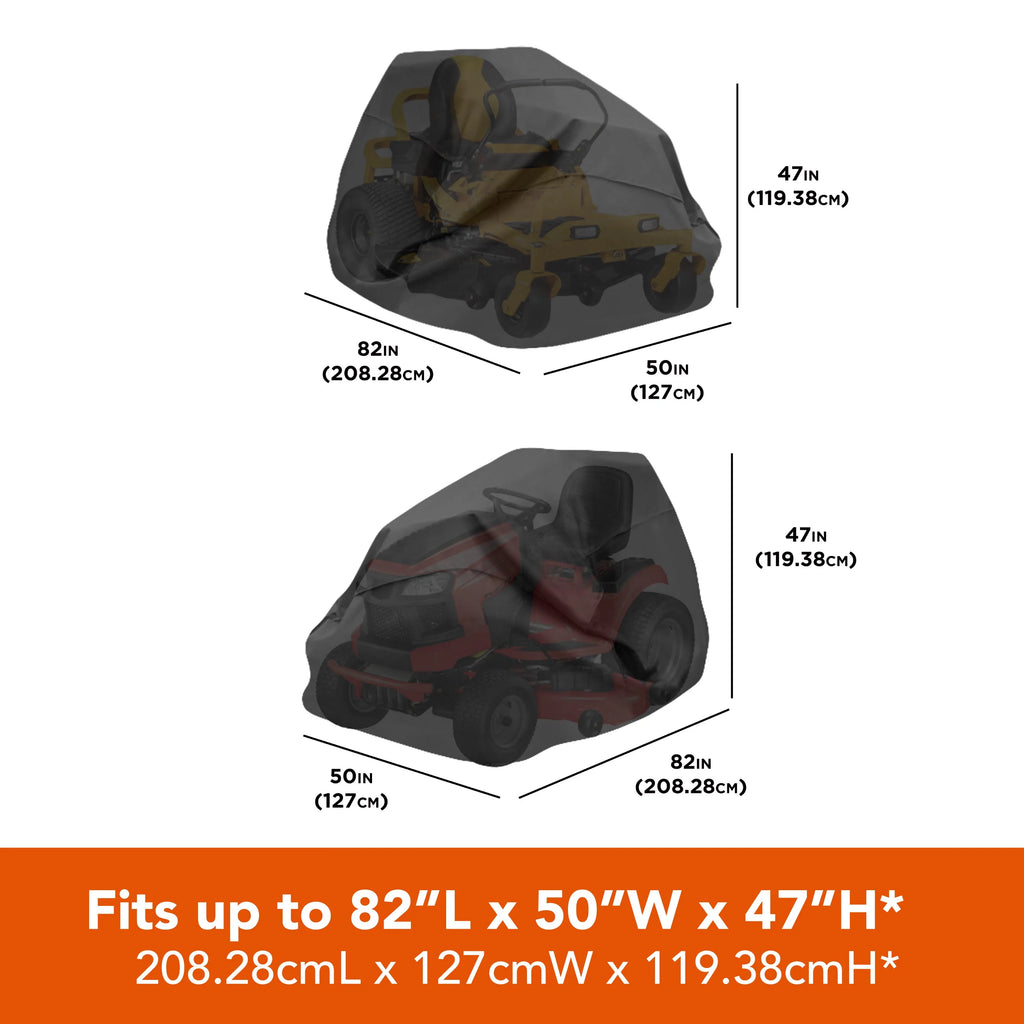 Black Zero-Turn Lawnmower Cover, 82"L x 50"W x 47"H D135857