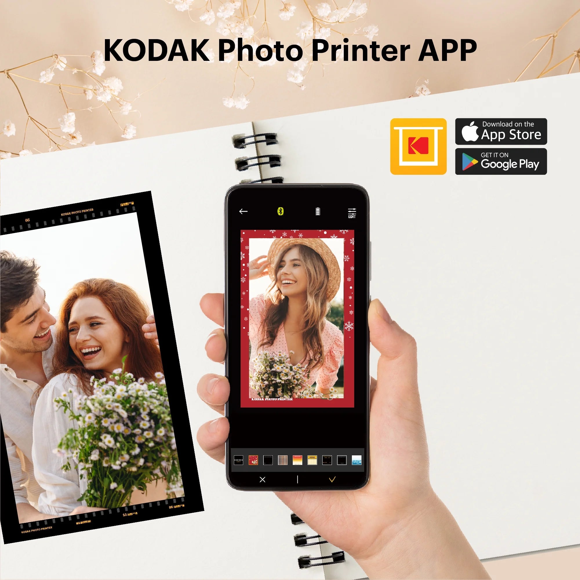 4PASS Instant Photo Printer (4x6 inches) + 10 Sheets T45842
