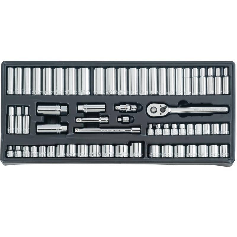 1/4, 3/8 and 1/2 in. Drive Metric and SAE 6 and 12 Point Mechanic's Tool Set 308 pc. E279