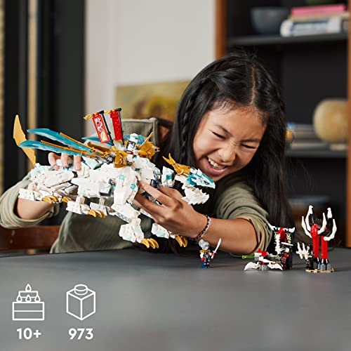 Zane’s Ice Dragon Creature 2in1 Dragon Toy to Action Figure Model Building Kit Construction Set with 5 Minifigures U3455