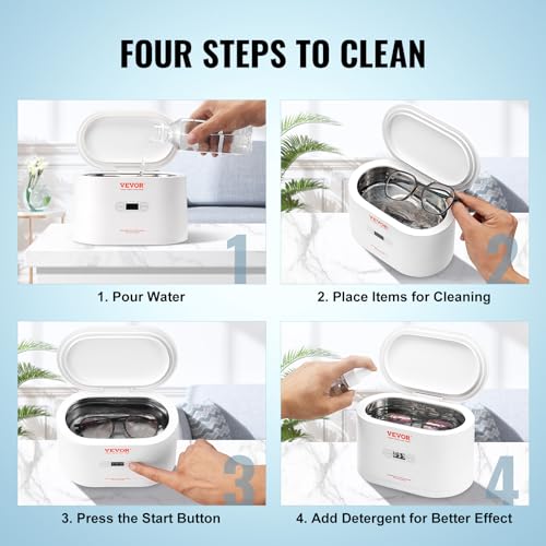 22oz Ultrasonic Jewelry Cleaner with 5 Digital Timer and 2 Cleaning Baskets Z40850